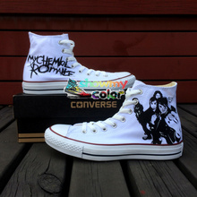 My Chemical Romance Converse Shoes Men Women Hand Painted High Top Canvas Sneaker Presents