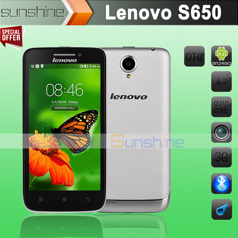 Original Lenovo S650 Mobile Phone MTK6582 Quad Core 4 7 IPS 8MP 1GB RAM 8GB ROM