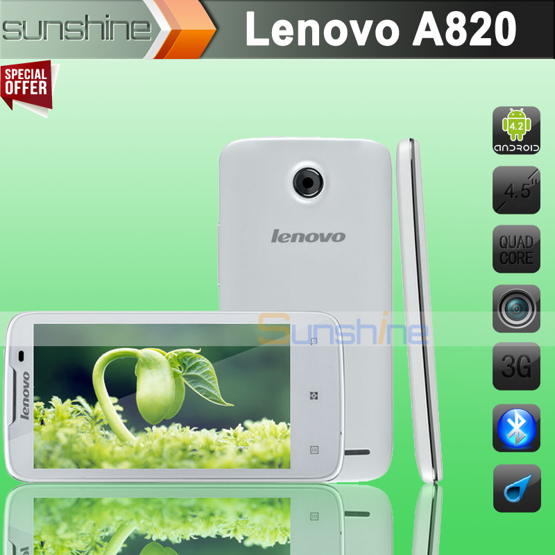 Original Lenovo A820 Mobile Phone MTK6589 Quad Core 4 5 IPS 1G RAM 8 0MP GPS