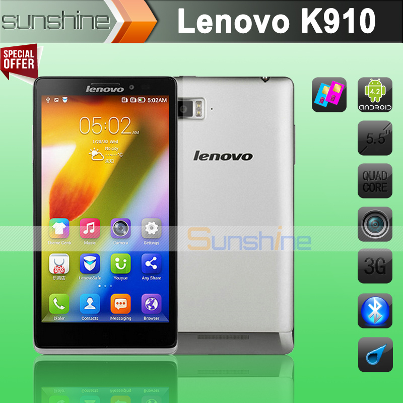 Original Lenovo K910 Mobile Phone 5 5 IPS Quad core Snadragon 800 2GB RAM 5MP 13MP