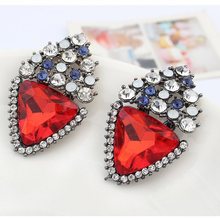 European and american fashion women beautiful fine jewlery crystal earrings girlfriends gift wedding gift Red Crystal