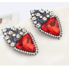 European and american fashion women beautiful fine jewlery crystal earrings girlfriends gift wedding gift Red Crystal