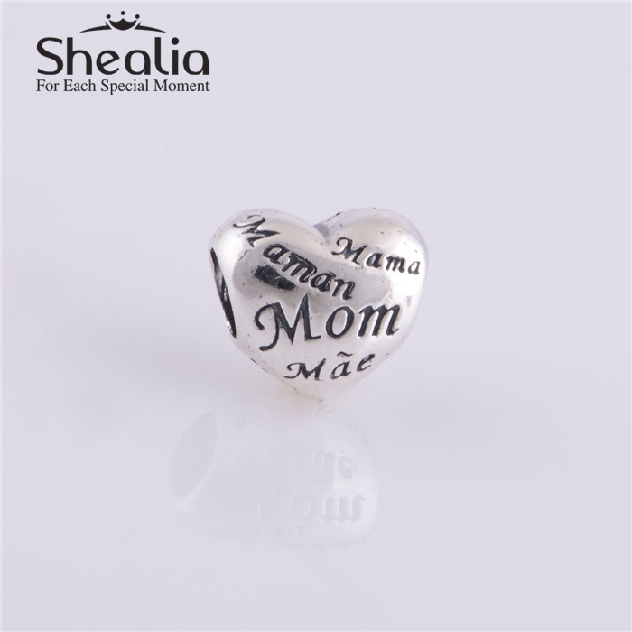 Authentic 925 Sterling Silver Mum Heart Thread Beads DIY Craft Jewelry Accessories Fits Pandora Style Charms