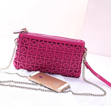 Classical sculpture bags women hand caught leather hollow out bag chain wom packets