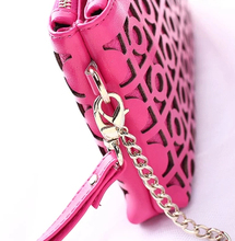 Classical sculpture bags women hand caught leather hollow out bag chain wom packets