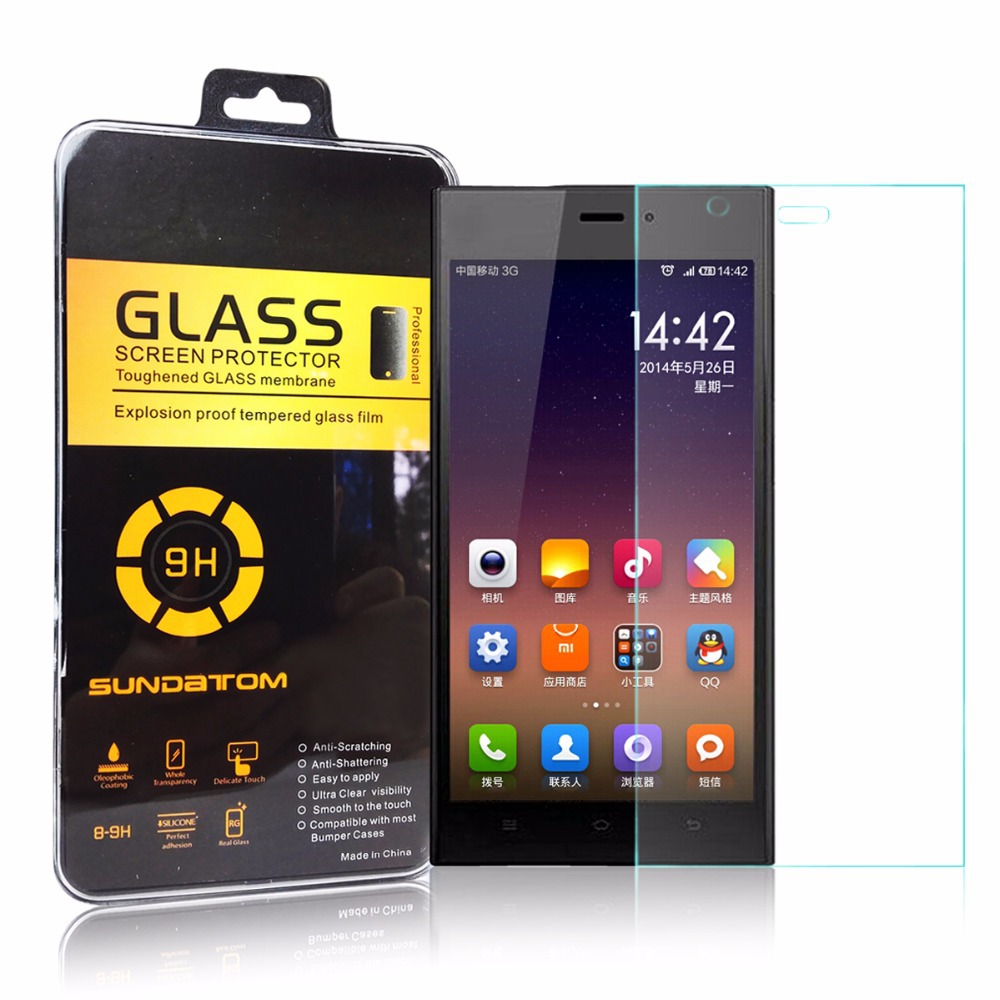 ultra thin 0 2mm Premium Tempered Glass Screen Protector For xiaomi 3 M3 Mi3 Screen Protective