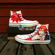 Anime Black Butler Grell Sutcliff Converse Sneakers - Hand Painted Canvas Shoes.