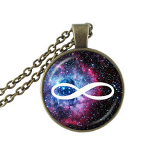 fashion jewelry Glass Art Space Galaxy Pendant Blue Galaxy Space Necklaces Pendants for women men Astronomy