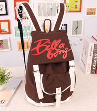 College students school bag female fashion preppy style double shoulder solid color canvas outdoor travel backpack