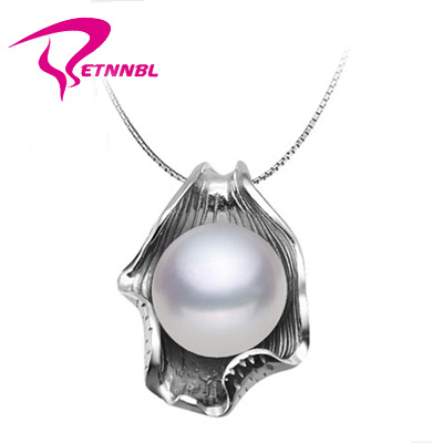 ETNNBL New 2015 fashion Free ShIpping 10 11 mm design Natural Pearl Pendant Perfect Round White