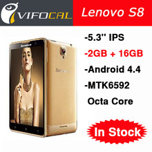 Original Lenovo S8 MTK6592 Octa Core Smart Mobile Phone Android 4.4 OS 5.3” IPS Gorilla Glass 2GB 16GB Golden Warrior 13MP GPS