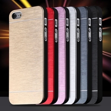 With Logo Metal Brush Case For iphone 4 4S 4G Aluminum + PC Hard Back Phone Accessories Cover High Quality for iphone4