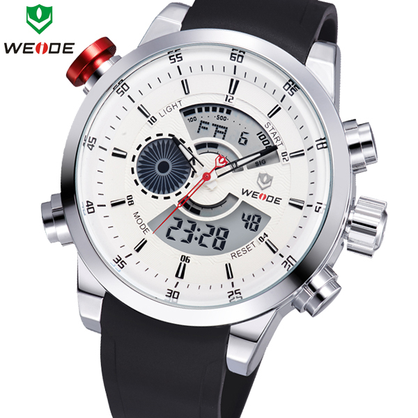 WEIDE Sports Watches Military Watch Waterproof Casual Men LED Back Light Multi function Analog Digital Fashion