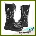 Fashion Plus Size High-top Men Boots Five Belt Buckle Decorative Male