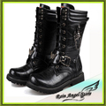 Fashion Plus Size High-top Men Boots Five Belt Buckle Decorative Male