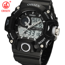 2014 New Fashion Men Multifunction Sports Watches Analog Digital LED Dual Core Quartz Casual Wristwatch Dive