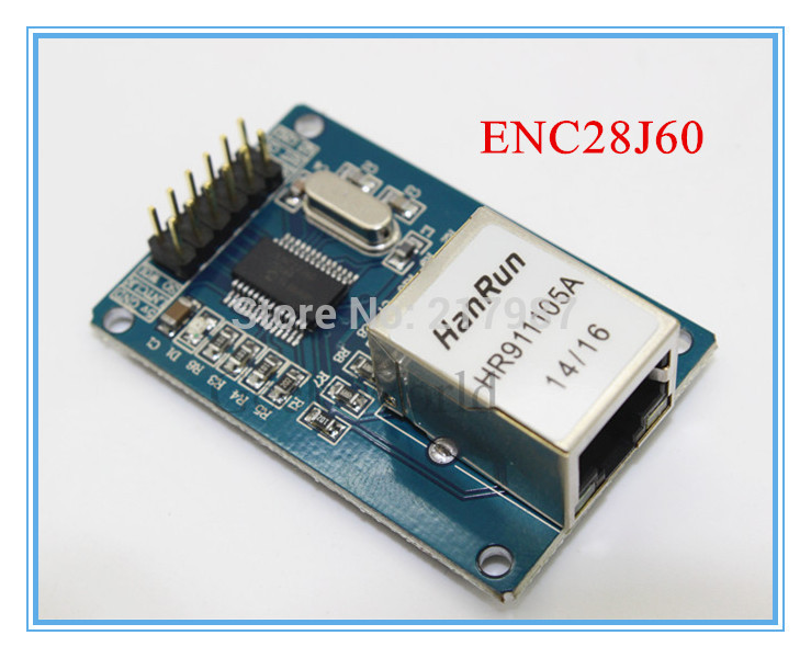 Módulo de placa de rede ENC28J60 LAN Ethernet para arduino 25MHZ cristal AVR 51 LPC STM32 3.3 v frete grátis