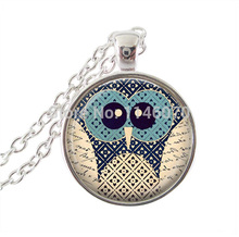 fashion owl necklace for women 2015 silver chain bird jewelry antique glass photo art pendant necklace