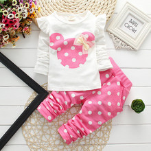 New 2015 Spring Autumn cartoon baby girls clothing sets baby kids clothes set girls clothing set