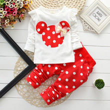 New 2015 Spring Autumn cartoon baby girls clothing sets baby kids clothes set girls clothing set