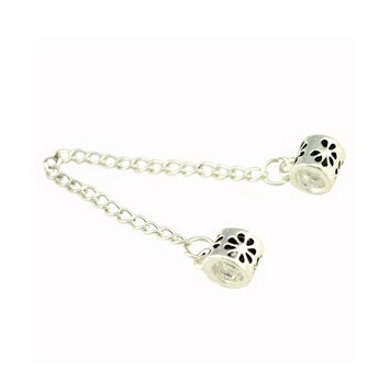 Free Shipping 1pc Charm 925 Silver Chain Bead Safety Silver Chain Bead Fit Pandora Bracelet Chamilia