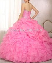 2014 Stock Elegant Ball Gown Sweetheart Quinceanera Dresses With Beading And Ruffles Sleeveless Lace Up Vestidos