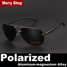 2014 New Brand Men 100% Polarized Aluminum Alloy Frame Sunglasses Fashion Men’s Driving Sunglasses High quality 2 Color