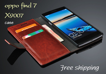 Free shipping Luxury flip leather case For oppo find 7 x9007 Protective sleeve Card Slot With Stand Holder Flip player of colors