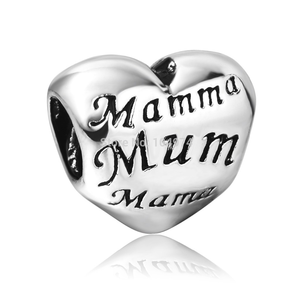 Wholesale-Mother-Heart-Charm-925-Sterling-Silver-European-Charms-Beads ...
