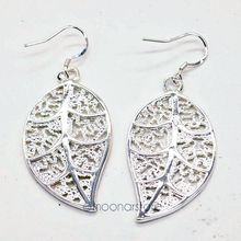 New 2015 925 Silver Earrings Sterling Silver Women Fashion Jewelry Drop Earrings Elegant Hollow Leaves Earrings