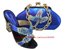 Italian Shoes With Matching Bag High Quality Italy Shoes And Bag For Evening Free Shipping SL08 Size 39-43 BLUE