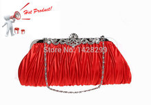 HYSON SHOP Luxury Satin Evening Clutch Bag Purses Women Fashion Soft Case Party Handbags Evening Bag with Shoulder Chain