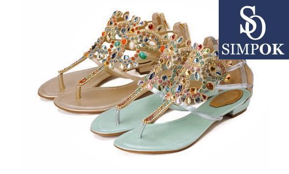 2014 Summer Flat Sandals Size 4 12 Full Grain Leather Mixed Color Gold ...