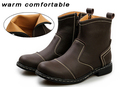 Genuine Leather Fur Winter Ankle Boots Leather Short Boots Work Brand