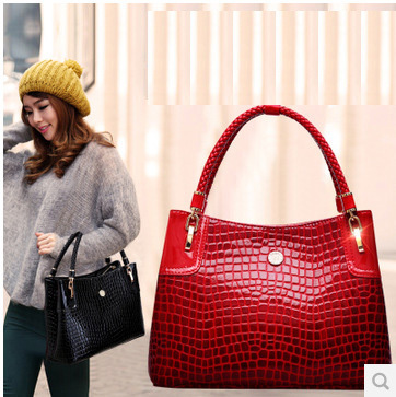 Hot Sale 2015 fashion brand crocodile PU leather bag vintage women handbag female shoulder bag 3