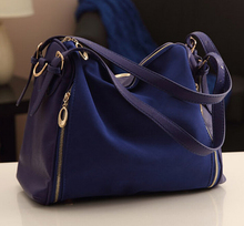 New! double zipper woman totes bags fashion casual handbag shoulder bag pu leather chain women messenger bags ladies large 7833