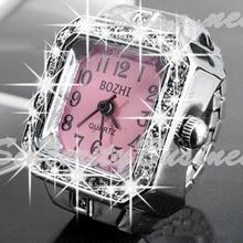 Fashion Octagon Crystal Rhinestone Finger Ring Watch Fahshion Finger Ring Watch Ring Watch