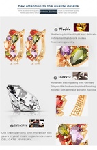 LZESHINE Brand Top Sale New Flower Earrings18K Rose Gold Gold Plt Inlay Multicolor Cubic Zircon Stud