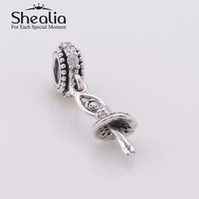 2014 new pave clear zircon women ballerina dangle beads 925 sterling silver jewelry fits pandora style