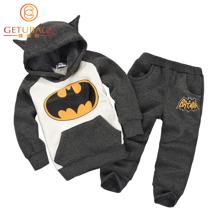 2015 New Arrival Batman girls boys clothing sets spring autumn HOT kids cotton sports clothing suits