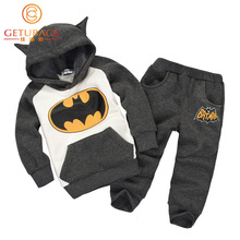2015 New Arrival Batman girls boys clothing sets spring autumn HOT kids cotton sports clothing suits