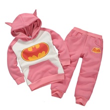 2015 New Arrival Batman girls boys clothing sets spring autumn HOT kids cotton sports clothing suits