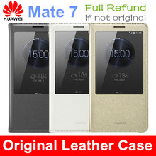 100% Original Huawei Ascend Mate 7 Flip Cover Case For Huawei Ascend Mate 7 Mobile Phone Cover Case + Screen Protector
