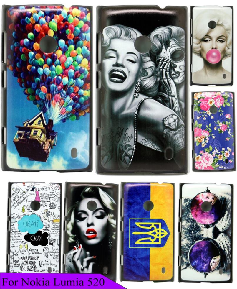 For Nokia lumia 520 Cover Case With Colorful Balloon In The Sky Custom Painted Cellphone Hard
