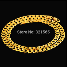 New Fashion Link Chain Heavy 14K Real Yellow Gold Filled Necklace Curb Splendid Jewelry Best Wholesale