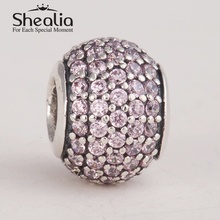 2014 new pave rhinestone ball charm beads authentic 925 sterling silver jewelry findings fits pandora style