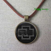 Free shipping Rock band Rammstein logo jewelry zinc alloy glass retro necklace for fans