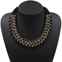 Statement necklace fashion for women 2014 collar bead brand chunky female chain bib pearl necklaces pendants