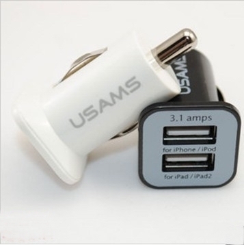 Micro Auto Universal Dual 2 Port USB Car Charger For iPhone iPad iPod 3 1A Mini