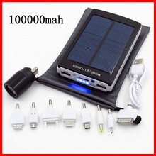 Free shiping New Solar Power Bank 100000mah Portable Solar Battery Hot sale Charging Battery for All mobile phones #65